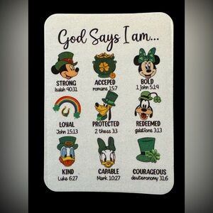 God Says I Am Mickey St Patrick’s Day Refrigerator Magnet Multicolor New